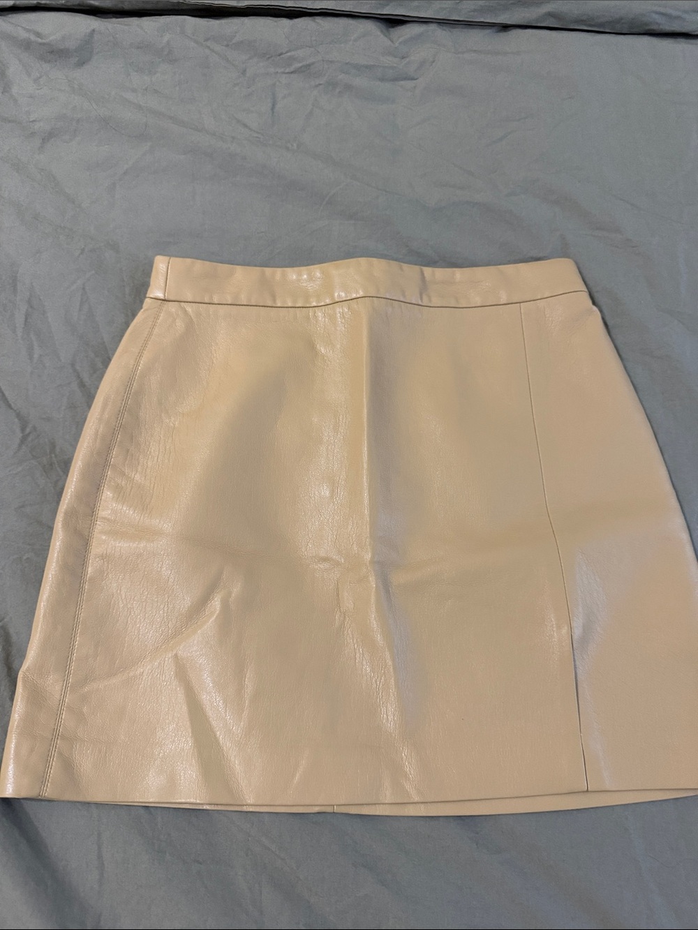 Wilfred Beige Faux Leather Mini Skirt
